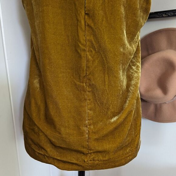 J. Crew Vintage Gold Pullover Sleeveless Velvet Top 6 Coastal Cowgirl Boho - Picture 12 of 15